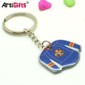 Custom innovative hard plastic football soccer team jersey club keychain